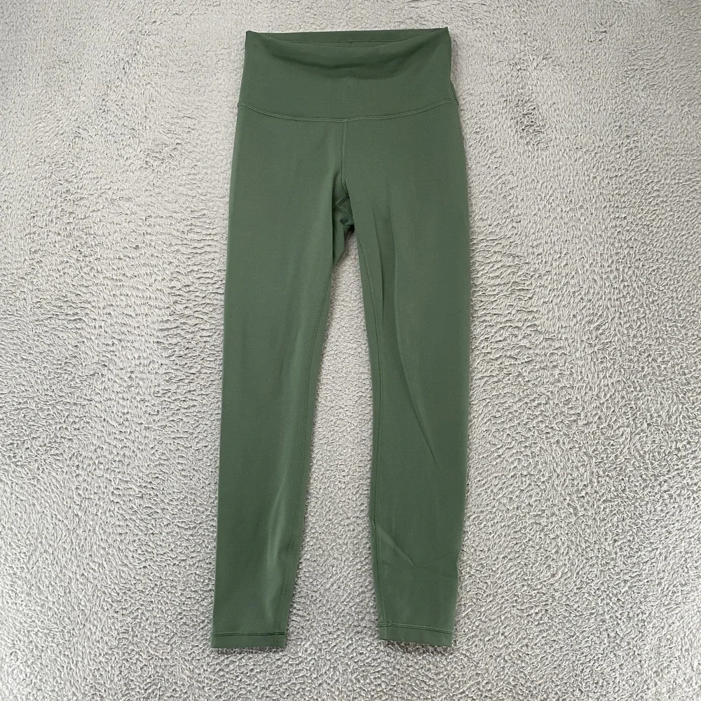 Lululemon Wunder Train Leggings Womens 6 Green High Rise Ankle 25 Gym Workout